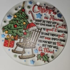 Christmas in Heaven Ornament with Tree and Rocking Chair